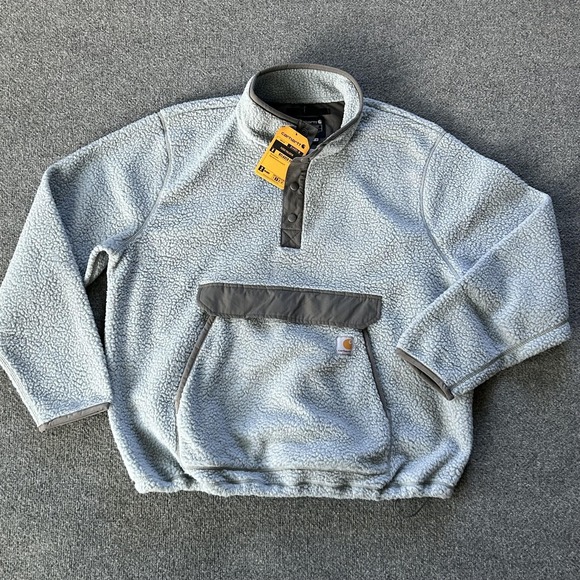 Carhartt Other - Carhartt Sweater Mens XL Blue Grey Fleece Pullover Relaxed Fit Front Pocket